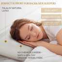 Talalay 100% Natural Premium Latex Pillow,Bed Pillow for Sleeping with Removable Cotton Cover, Helps Relieve Pressure, Breathable, Pressure Relief, Durable (Standard - Soft)