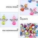 3 x 20pcs Angel Wing Charm Colorful Angel Pendant Pearl Beads Jewelry Making DIY Crafting Accessories for Necklace Bracelet Earring(Mixed)