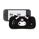 Kuitmor Fuzzy Crossbody Bag Compatible with Switch 2 (2025), Large Capacity Soft Switch 2 Travel Carrying Case with 2 Removable Shoulder Straps - Black KLM