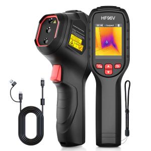 HF96V Thermal Camera with Visual Camera, 240 * 240 Super Resolution, Intelligent Scene Detection, Thermal Imaging Camera with Laser Pointer, 25 Hz, 50 FOV, -4F to 1022F, IP54 Infrared Camera