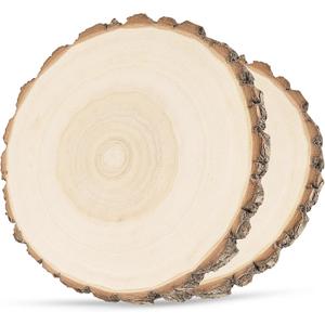 2 Pack Wood Slices for Centerpieces 8-9 inches Nature Unfinished Round Wood Chips for Crafts, Large Wood Slabs for Weddings Centerpieces Decor and DIY Painting Crafts