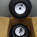 15x6.00-6 Rubber Lawn Mower Tire and Wheel, 2 Pcs Replacement 15x6-6nhs Riding Mowers Lawn Tire and Wheel with 3/4" Bushing, 3" Centered Hub