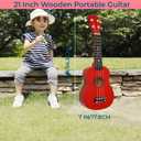 21 Inch Wooden Kids Toddler Child Children Acoustic Guitar Musical Instruments Ideal for 3-9 Year Old Boys Girls Gifts (Red), mini