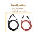 kimllier 15FT Solar Panel Extension Cable Wire with Male and Female Connector Black and Red 12AWG