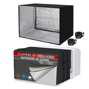 AC Covers for Outside Winter Insulation, Insulated Window Air Conditioner Cover Outdoor 3 Layers Insulation, Waterproof &Snowproof AC Covers for Outside (Black,17"Lx12"Wx13"H)
