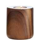 DANYA B Hemming Modern Walnut Finish 3-Piece Tealight Candle Holder Tabletop Decor Set LT2273SET