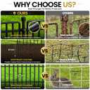 10 Panels No Dig Garden Fence Animal Barrier, 34in(H) × 22.5ft(L) Decorative Metal Outdoor Dog Fence, Rustproof Pet Fencing for Yard, Patio, Flower Bed -Temporary Fencing| Easy to Install