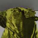 KKJIAF Olive Green Velvet Round Tablecloth 70 inch, Retro Farmhouse Ruffle Round Table Cloth Washable Table Cover for Wedding Buffet Parties Baby Shower Kitchen Decoration