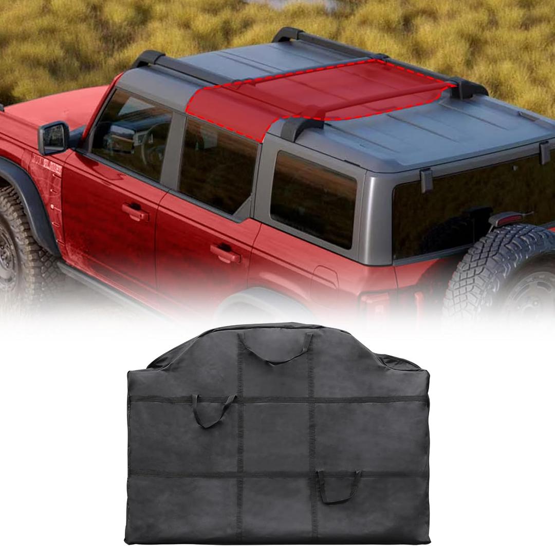 Mabett Hard Top Storage Bag Compatible with Ford Bronco 2025 2024 2023 2022 2021, Middle Roof Panel Over Second Row Seat fit Bronco Accessories 4-Door, Mid Panel (Black)