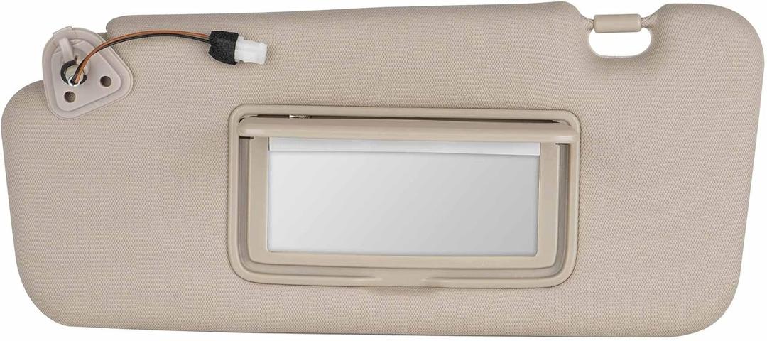 Left Driver Side Sun Visor with Light Compatible with Nissan Murano 2009 2010 2011 2012 2013 2014 Replace# 96401-1AA1B 96400-1AA1B(Beige