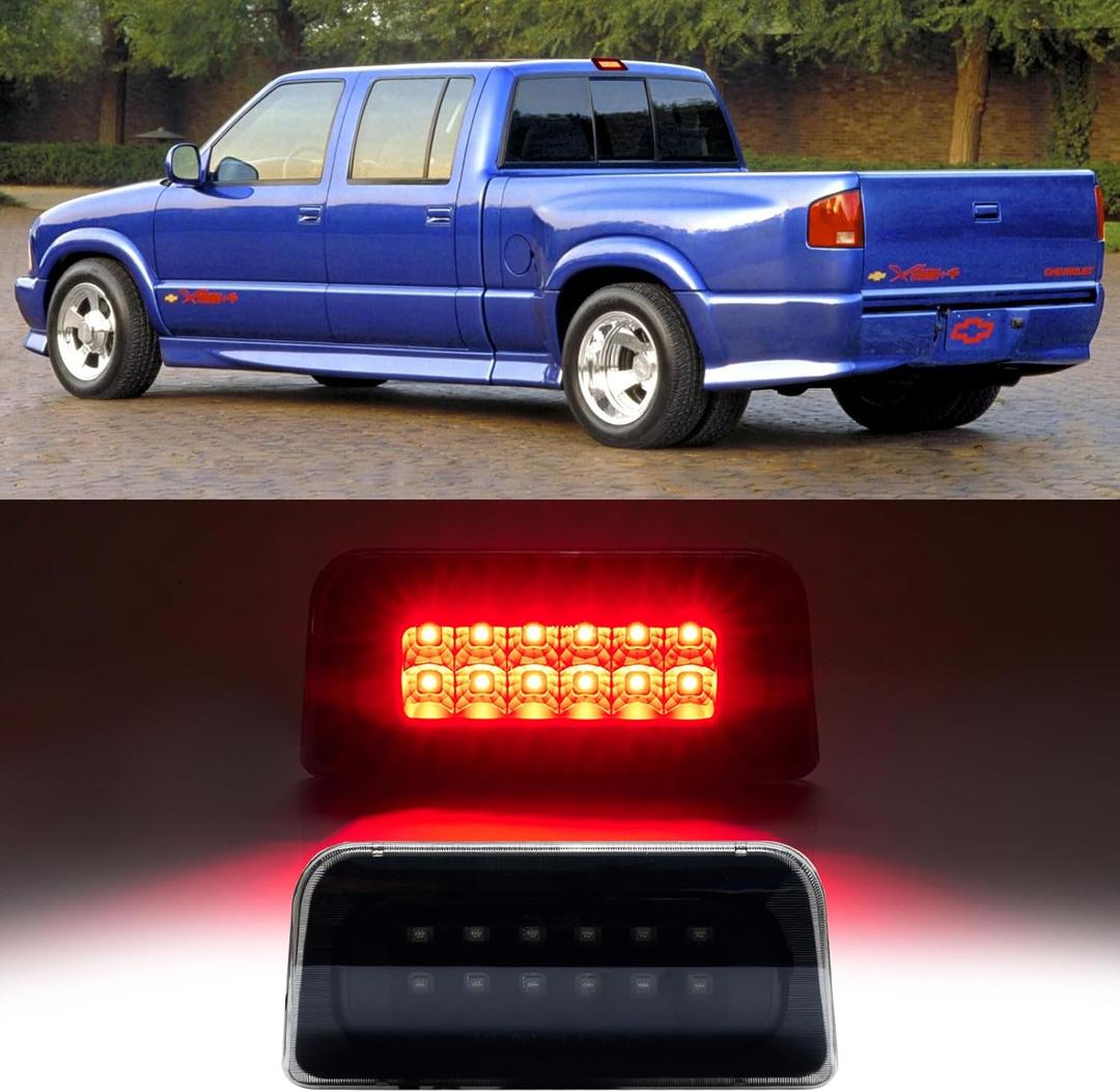 Third 3rd Brake Light LED for 1994-2003 Chevy S10/GMC Sonoma Standard Cab, High Mount Rear Brake Lights Assembly for 1996-2000 Isuzu Hombre, Waterproof Center Cab Lamp Stop Light