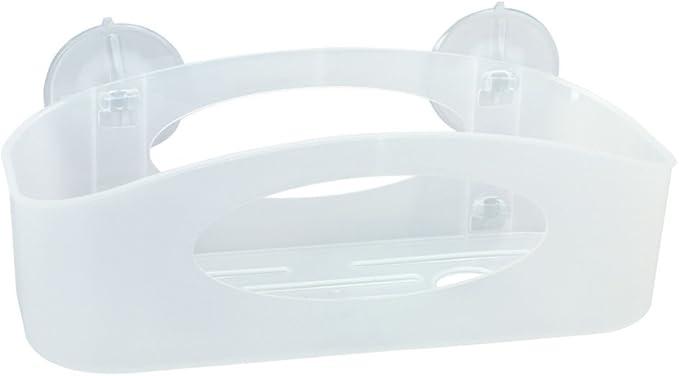 Zenith Products Make-A-Space Frosted Plastic Shower Caddy – Bathroom Hanging Storage Basket