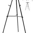 Pack of 4-Lightweight Aluminum Flip-Chart Presentation Easel, Black (4 Pack)
