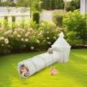 Cat Tunnel, Nobleza Collapsible Washable Cat Tube Tent Toy for Indoor Play Rest, Lightweight Ventilate Cool Kitty Tube Toy Round Tunnel with Hanging Balls (Large)