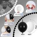 Black and White Quick Link Balloons, 100PCS Latex Linking Balloons for Making Balloon Wall Balloon Arch Balloon Chains and Wedding Birthday Baby Shower Engagement Graduation Party Decorations (6inch)