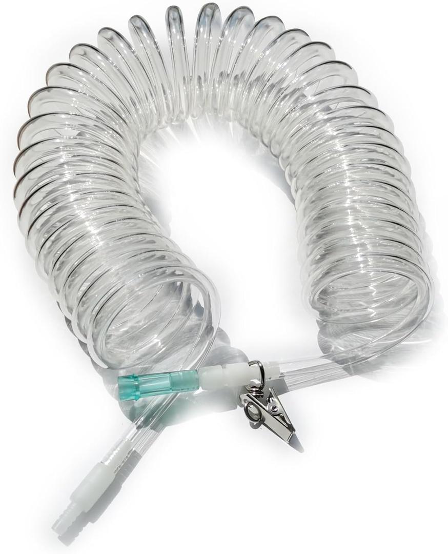 12 feet Retractable Oxygen Tubing for Oxygen, with 360Swivel Connector and Clip