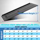 WHALEMOTOR Black Portable Wheelchair Ramp, 7FT No-sew Non-Slip Aluminum Wheelchair Ramp, Folding Portable Wheelchair Ramps for Home, Weight Capacity Up to 800 LBS, Loading Dock Plates