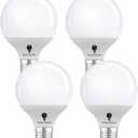 4 Pack LED G25 Vanity Globe Light Bulbs Bulbs 6W - 3000K Warm White 60W Equivalent 500 Luemns E26 Base 120V - Vanity Light Bulbs for Bedroom, Kitchen (3000K - Warm White, Non-Dimmable 8 Pack)