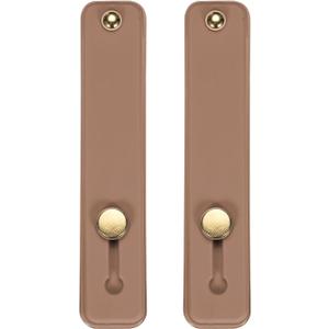 MECCANIXITY 2Pcs Phone Loop Finger Holder Silicone Phone Strap Grip Holder Cell Phone Grip Stand for Most Smartphones Brown