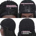 Knotless Boho Braids Wig for Black Women Heat Soft Synthetic Short Bob Box Braided Wig Half Curly Half Braided Wig African Crochet Braids Wigs (12 inches, New Middle Black)