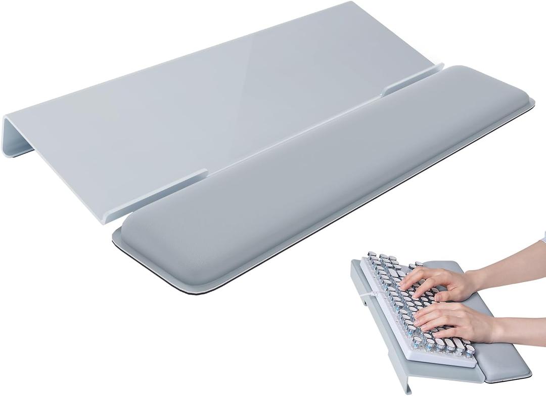 Laborio Computer Keyboard Wrist Rest Stand for Desktop, Keyboard Holder for Easy Typing with Wrist Pad for Office Desk, Home, School (Gray)