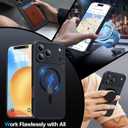 4 x Magnetic Shockproof for iPhone 17 Pro Max Case,Upgrade[Camera Protection][Compatible with Magsafe][Non-Slip][Mil-Grade Protection] Slim Translucent Matte Phone Case for iPhone 17 Pro Max,Black