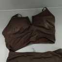 SweatyRocks Women's High Waisted Bikini Sets V Neck Twist Back Top Swimsuit Tummy Control Bathing Suit (Brown)