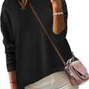 Zeagoo Sweaters for Women Fall Outfits Trendy 2025 Long Sleeve Shirts Business Casual Knit Pullover Sweater Tops (Small. Black)