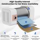 Ganggend 2.5 Gallon Electric Water Heater, 1500W 110V Mini Tank Under Sink Instant Hot Water Heater with Pressure Release Valve, Digital Display for Kitchen, RV, Laundry,Food Truck, Beige