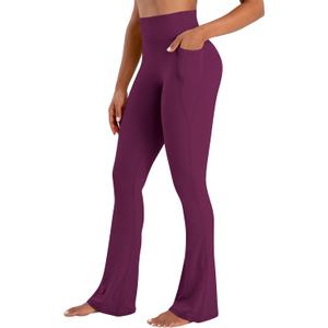 Sunzel No Front Seam Flare Leggings for Women with Pockets Hidden Butt Lifting Scrunch Tummy Control Mini Flared Yoga Pants (Medium)