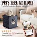 Apasiri Cat Houses for Indoor Cats: Felt Cat House Cave Cathouse, 15x14x15Inch Scratch-Resistant Warm Insulated Covered, Hideaway Tent for Anxiety Relief Gift, Grey