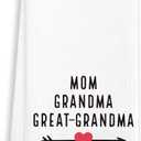 4 x Great-Grandma Dish Towels, Decorative Kitchen Towels 16"x24"  Bathroom Hand Towel, Tea Towel, Great Grandma Gifts for Mother's Day, Birthday, Christmas, etc.(028)