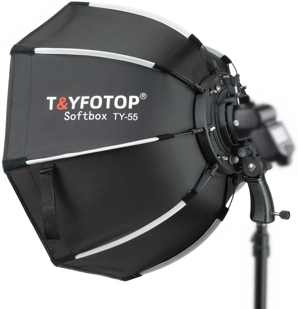T&YFOTOP 47.2 inches/120 Centimeters Octagonal Softbox with S-Type Bracket Mount, Carrying Case Compatible with Camera Flash Speedlites TT560 NW565 NW625 NW635 NW670 750II, etc (120cm softbox