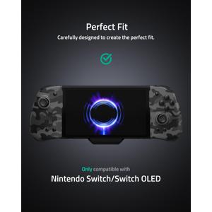 FUNLAB Switch Handheld Controller for Nintendo/OLED Joycons Customizable Switch Controller, Luminous Ergonomic Controls Camo, Switch Joypad Replacement with Adjustable Color, Turbo, Mapping