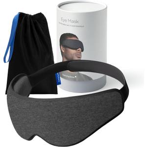 Ostrichpillow Eye Mask, Sleep Mask for Men Women 100% Blackout, No Pressure On Eyes, Soft & Breathable, Adjustable Fit, Travel Bag Included (Dark Night)