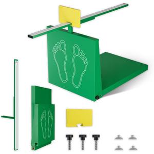 Foldable Metal Sit and Reach Box with Height Adjustable Scale, Green | Portable & Lightweight, Easy Carry, Quick Test for All Age, with Suction Cup Feet, Inch/Centimeter Dual Scale