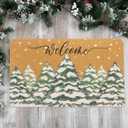 Winter Welcome-Doormat-Front Door - Snowflake Pine-Tree Outdoor- Entrance-Porch Home Christmas Decor Door-Mats 17x29 Inch