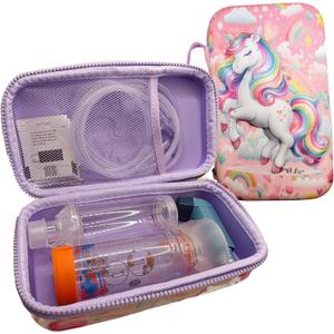 Unicorn Kids Inhaler & Spacer Semi-Rigid EVA Case  Protective Asthma Travel Bag for Inhalers, Chambers & Portable Nebulizers  Washable Organizer - (Only the Case)