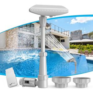 Auto-Swing Pool Fountain for Above/Inground Pools, Cooling Waterfall Pool Sprinkler Wide Spray Coverage Adjustable Pressure & Height 16-23", Garden/Yard Outdoor Decorations, Swimming Pool Accessories