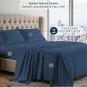100% Egyptian Cotton Bed Sheets - 4 Piece Autthentic Cotton Queen Sheet Set, Breathable Winter Comfort, No Pilling, Ultra-Soft Hotel Luxury Comfort with 15" Deep Pocket Queen Sheets - Estate Blue