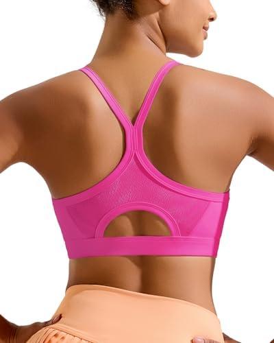RUNNING GIRL Sports Bra for Women,Y Back Molded Cup Medium Impact Sports Bras for Women with Sewn in Pads XXL