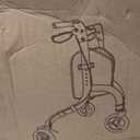 HOMLAND 3 Wheel Walkers for Seniors, Foldable Wheeled Rollator with Cane Hold and Cup Hold, Lightweight Three Wheel Rolling Walker Height Adjustable for Seniors