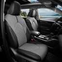 1:1 Custom Seat Covers for Toyota Highlander 2020-2025 7 Seaters, Luxury Waterproof Full Set Seat Cover, Faux Leather Cars Interior Covers Protection-BlackGrey