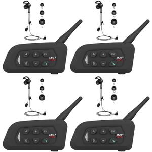 Referee Communication System Sets, V4C Plus Referee Headsets with USB C Interface Right Earpiece for Volleyball Official Football Coach Crews Soccer Handball (4 Pack) (4 Pack Right-Ear)