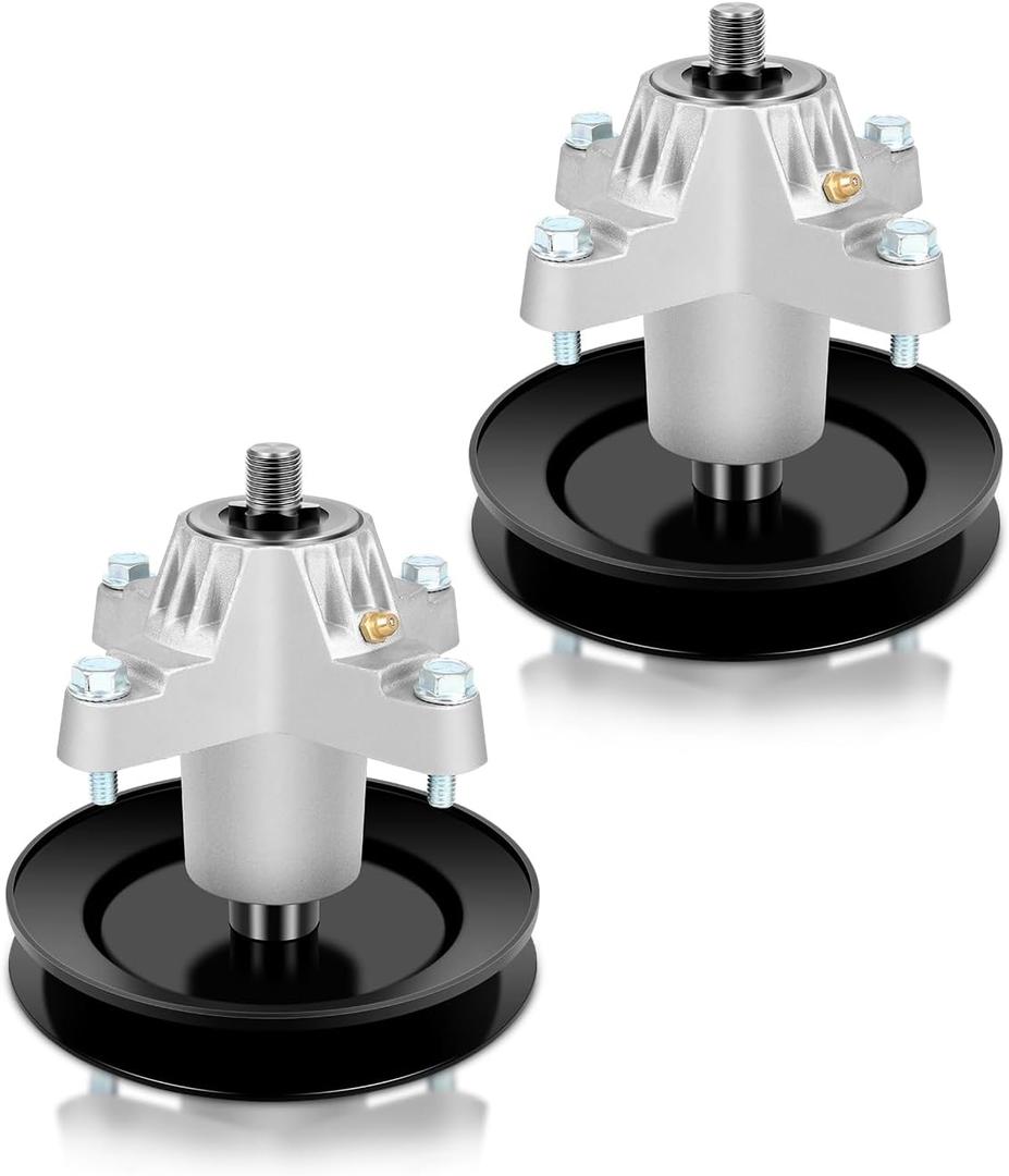 (2 Pack) Spindle Assembly with Pulley for Cub Cadet LT1040 LT1042 Troy-Bilt Super Bronco MUSTANG COLT RZT 42 Huskee MTD 42 inch Deck Mandrel Assembly Replacement Part Number 918-0624 618-0659 9180659