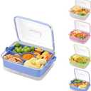 Fruit Ice Serving Tray, Chilled Veggie Tray, Shrimp Cocktail Serving Dish, Appetizer Serving Platter for Parties, Clear Party Platter with Lid and 4 Compartments Keeps Food Cool (Light Blue)