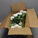 Mocoosy 12 PCS White Rose Artificial Flowers, Fake Roses with Long Stem Realistic Silk Rose Bouquets Wedding Valentines Day Decorations Faux Floral Arrangement Bridal Shower Party Home Table Decor