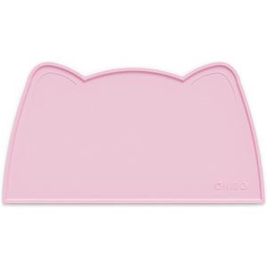 OHMO - Cat Food Mat, Silicone Pet Feeding Mat for Floor Non-Skid Waterproof Dog Water Bowl Tray, Easy to Clean Pet Placemat (Pink, 20 * 12'')