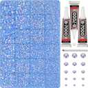 33000Pcs Baby Blue Rhinestones for Bedazzling, Bedazzler Kit with Flatback Craft Rhinestones Bulk and B7000 Glue, 2,3,4,5,6mm Resin Flat Back Crystals for Craftings, Crafts, Clothes, Shoes, Nails