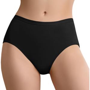 Absorbent Incontinence Underwear for Women Washable Urinary Leak Proof Brief Cotton 56 ML for Maternity Postpartum (Black, XXL)